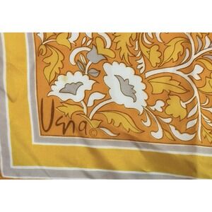 Vintage Vera Neumann Scarf Orange Floral Mod 70s Signed Square